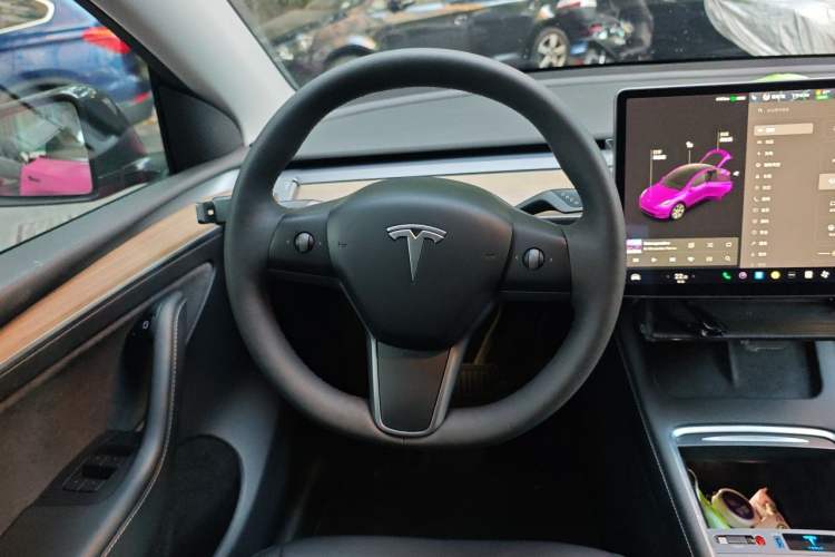 Used Tesla Model Y 2021 Long-Range All-Wheel-Drive Version Steering Wheel