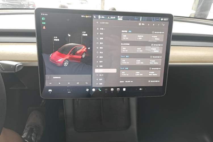 Used Tesla Model Y 2021 Standard Range Rear-Wheel Drive Version Audio And AC Panel