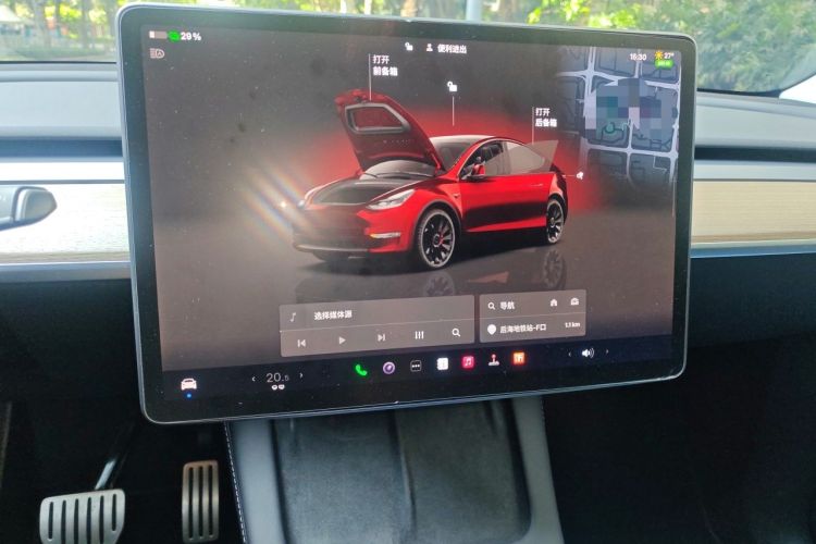 Used Tesla Model Y 2021 Performance High-Performance All-Wheel-Drive Version Audio And AC Panel