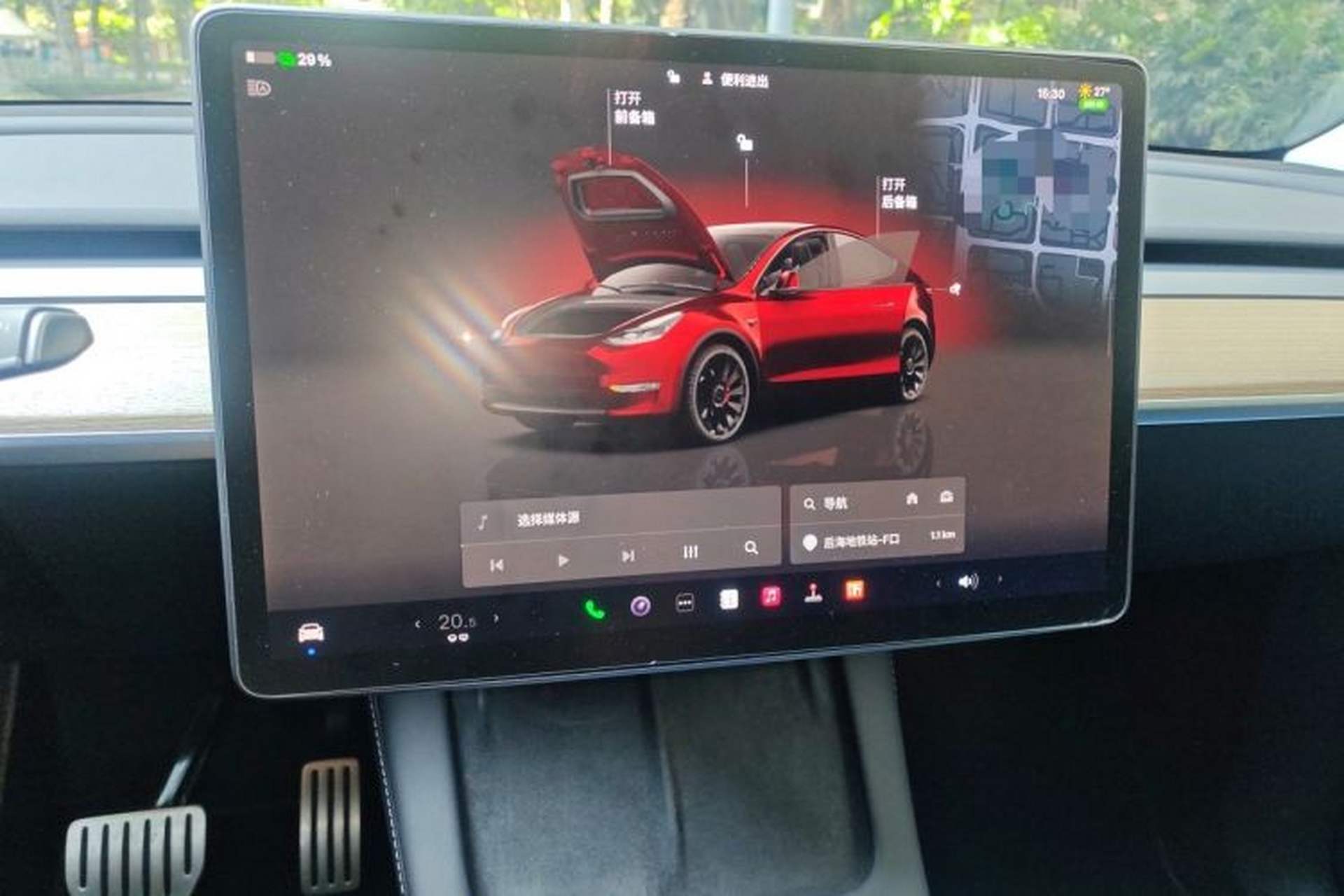 Used Tesla Model Y 2021 Performance High-Performance All-Wheel-Drive Version Audio And AC Panel