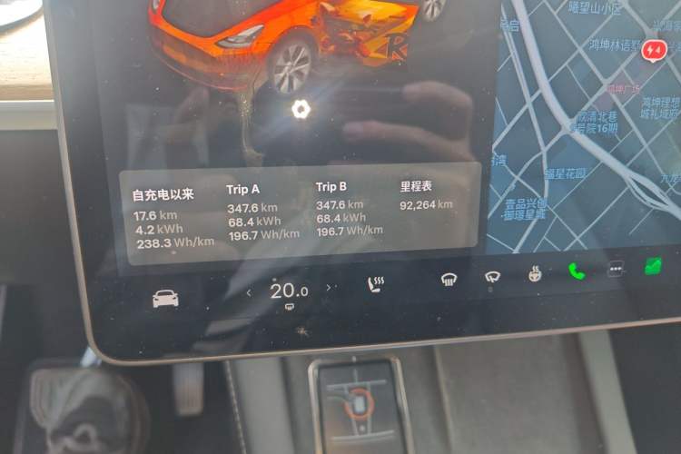 Used Tesla Model Y 2021 Long-Range All-Wheel-Drive Version Odometer Close Up