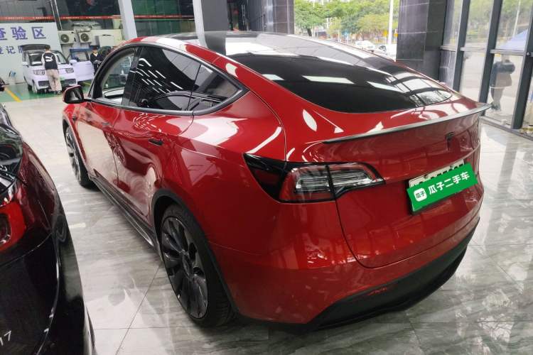 Used Tesla Model Y 2021 Performance High-Performance All-Wheel-Drive Version Rear Left 45 Deg