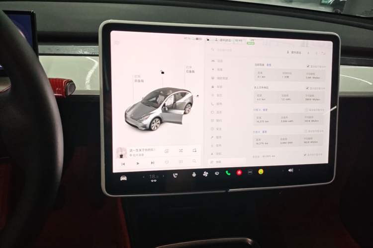 Used Tesla Model Y 2021 Standard Range Rear-Wheel Drive Version Audio And AC Panel