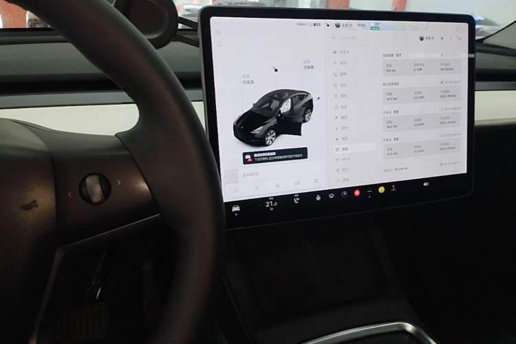 Used Tesla Model Y 2021 Standard Range Rear-Wheel Drive Version Audio And AC Panel