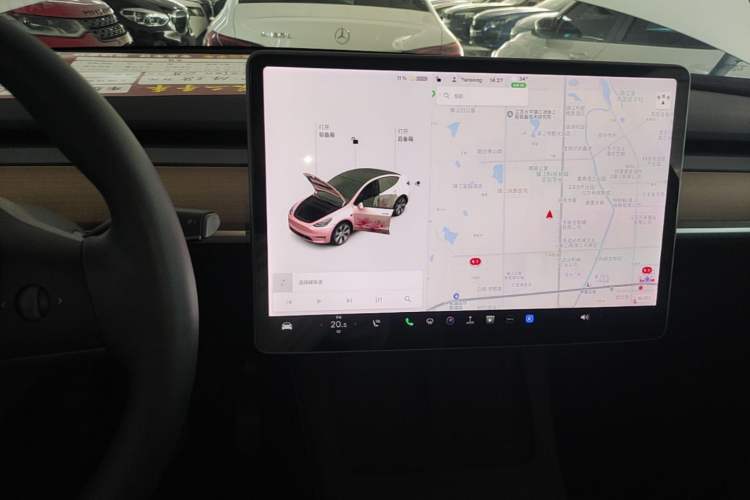 Used Tesla Model Y 2021 Standard Range Rear-Wheel Drive Version Audio And AC Panel