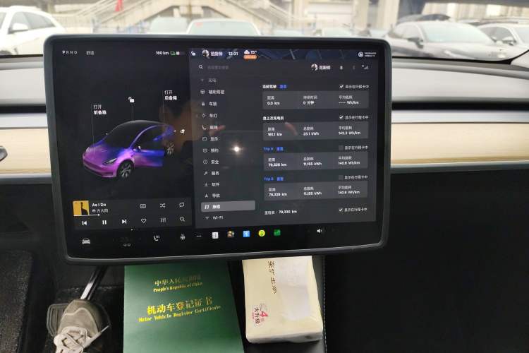 Used Tesla Model Y 2021 Standard Range Rear-Wheel Drive Version Audio And AC Panel