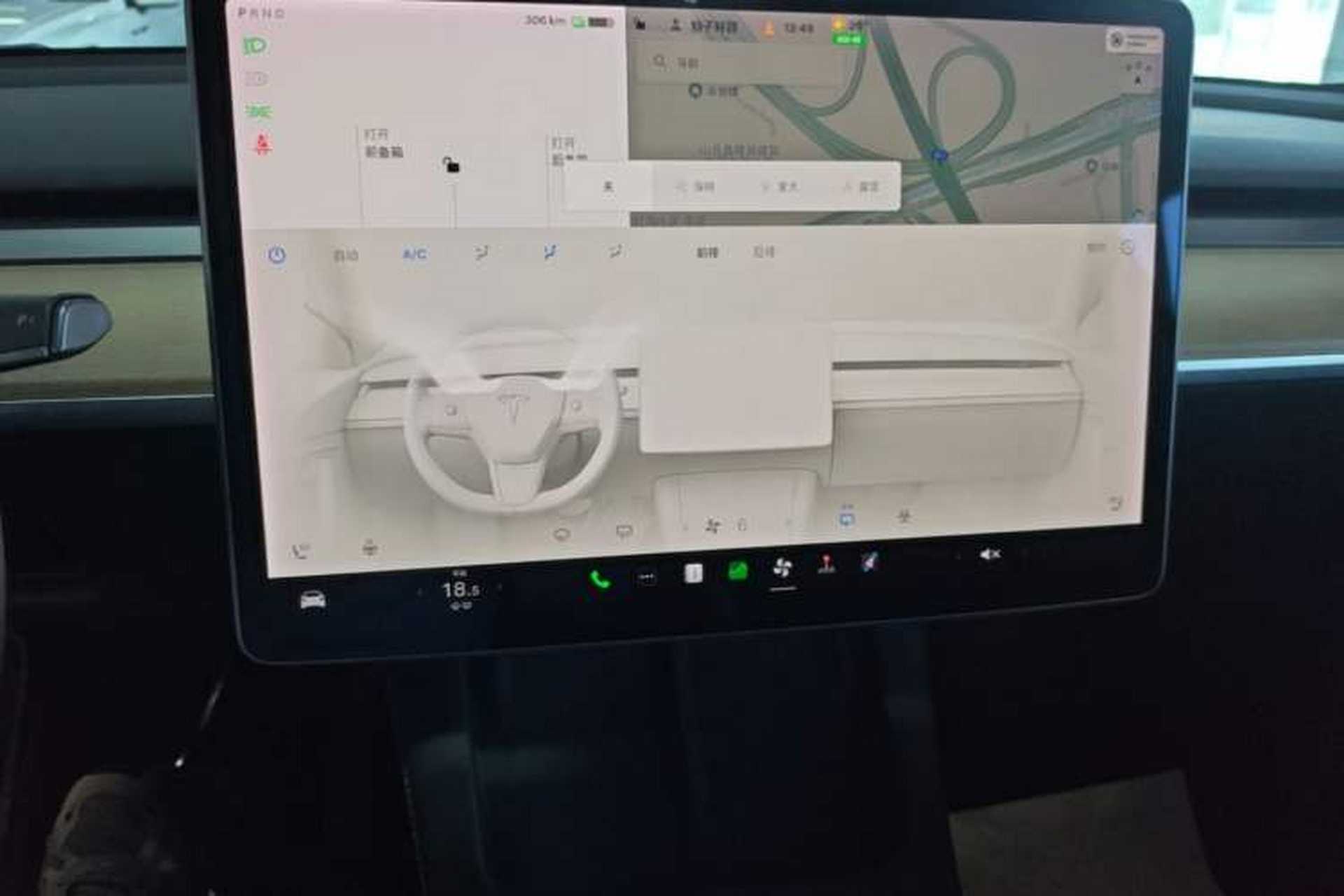 Used Tesla Model Y 2021 Standard Range Rear-Wheel Drive Version Audio And AC Panel