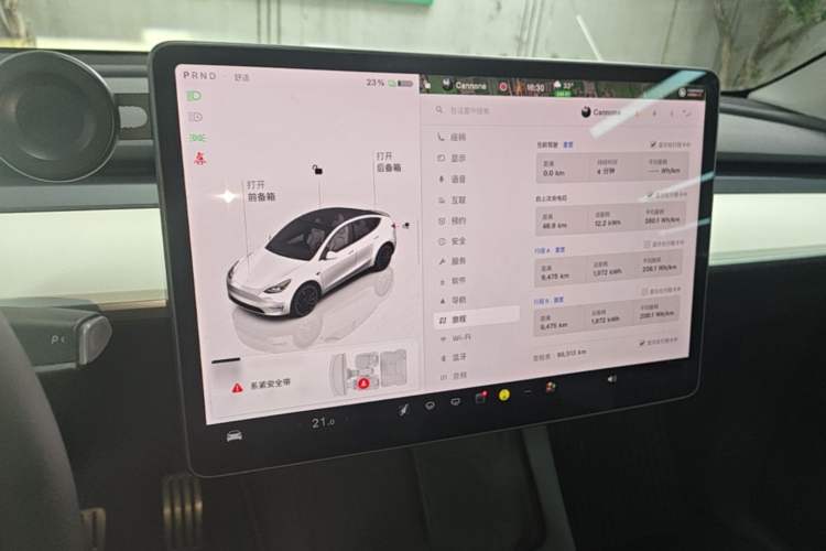 Used Tesla Model Y 2021 Performance High-Performance All-Wheel-Drive Version Audio And AC Panel