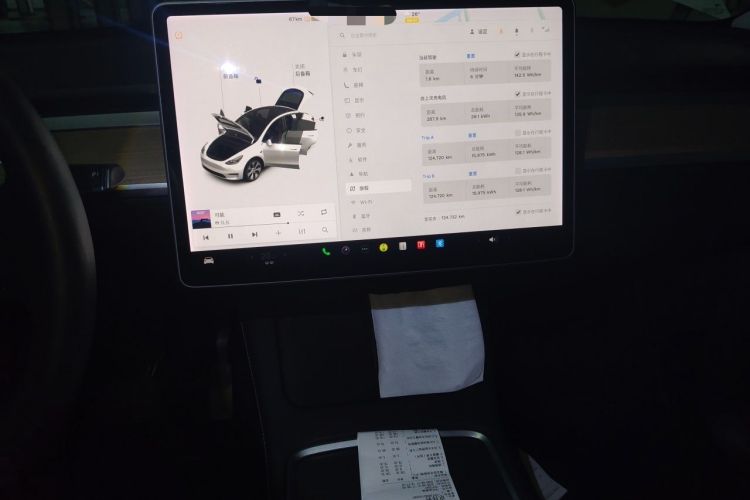 Used Tesla Model Y 2021 Standard Range Rear-Wheel Drive Version Audio And AC Panel
