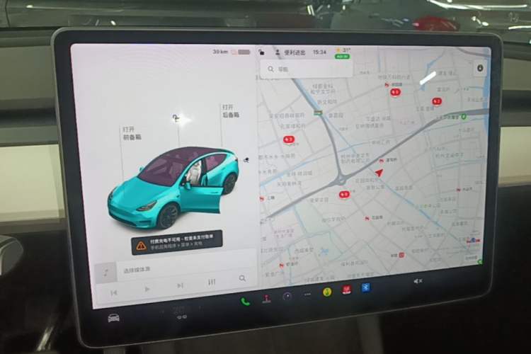 Used Tesla Model Y 2021 Long-Range All-Wheel-Drive Version 3D7 Audio And AC Panel