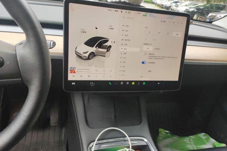 Used Tesla Model Y 2021 Standard Range Rear-Wheel Drive Version Audio And AC Panel
