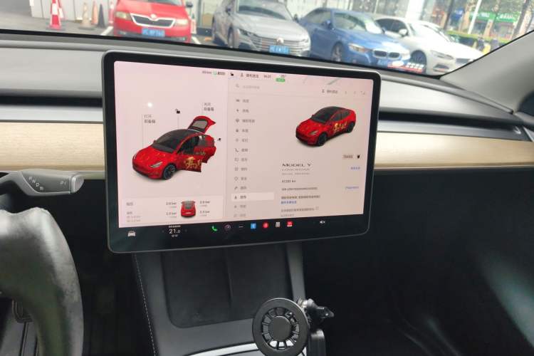 Used Tesla Model Y 2021 Long-Range All-Wheel-Drive Version Audio And AC Panel