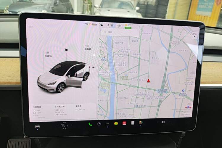 Used Tesla Model Y 2021 Standard Range Rear-Wheel Drive Version Audio And AC Panel