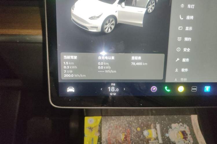Used Tesla Model Y 2021 Standard Range Rear-Wheel Drive Version Odometer Close Up