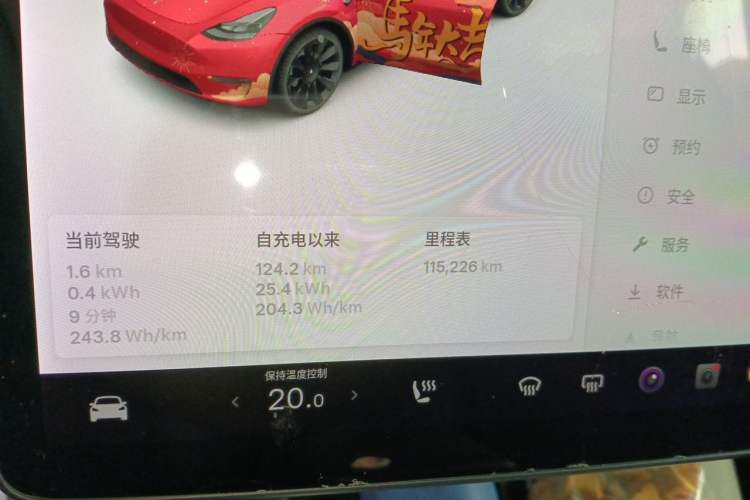 Used Tesla Model Y 2021 Standard Range Rear-Wheel Drive Version Odometer Close Up