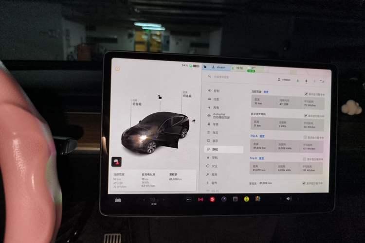 Used Tesla Model Y 2021 Standard Range Rear-Wheel Drive Version Odometer Close Up