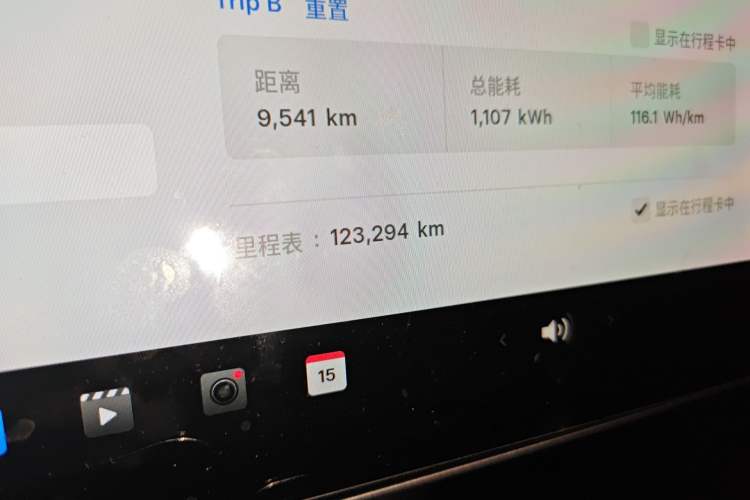 Used Tesla Model Y 2021 Standard Range Rear-Wheel Drive Version Odometer Close Up