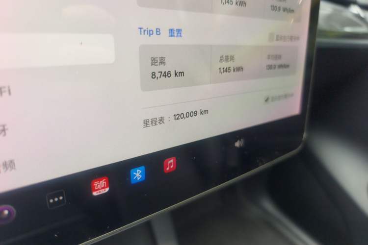 Used Tesla Model Y 2021 Standard Range Rear-Wheel Drive Version Odometer Close Up