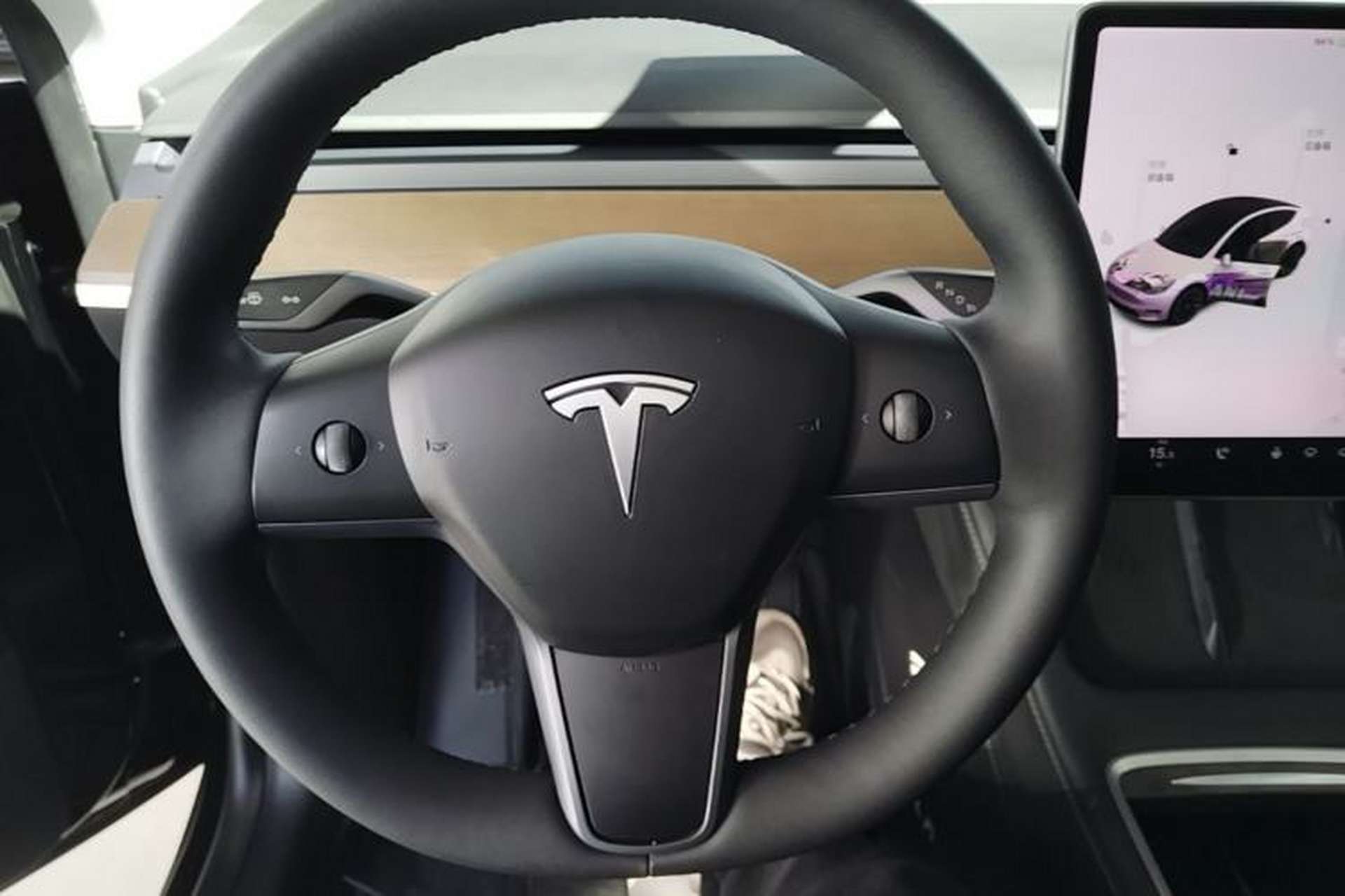 Used Tesla Model Y 2021 Standard Range Rear-Wheel Drive Version Steering Wheel