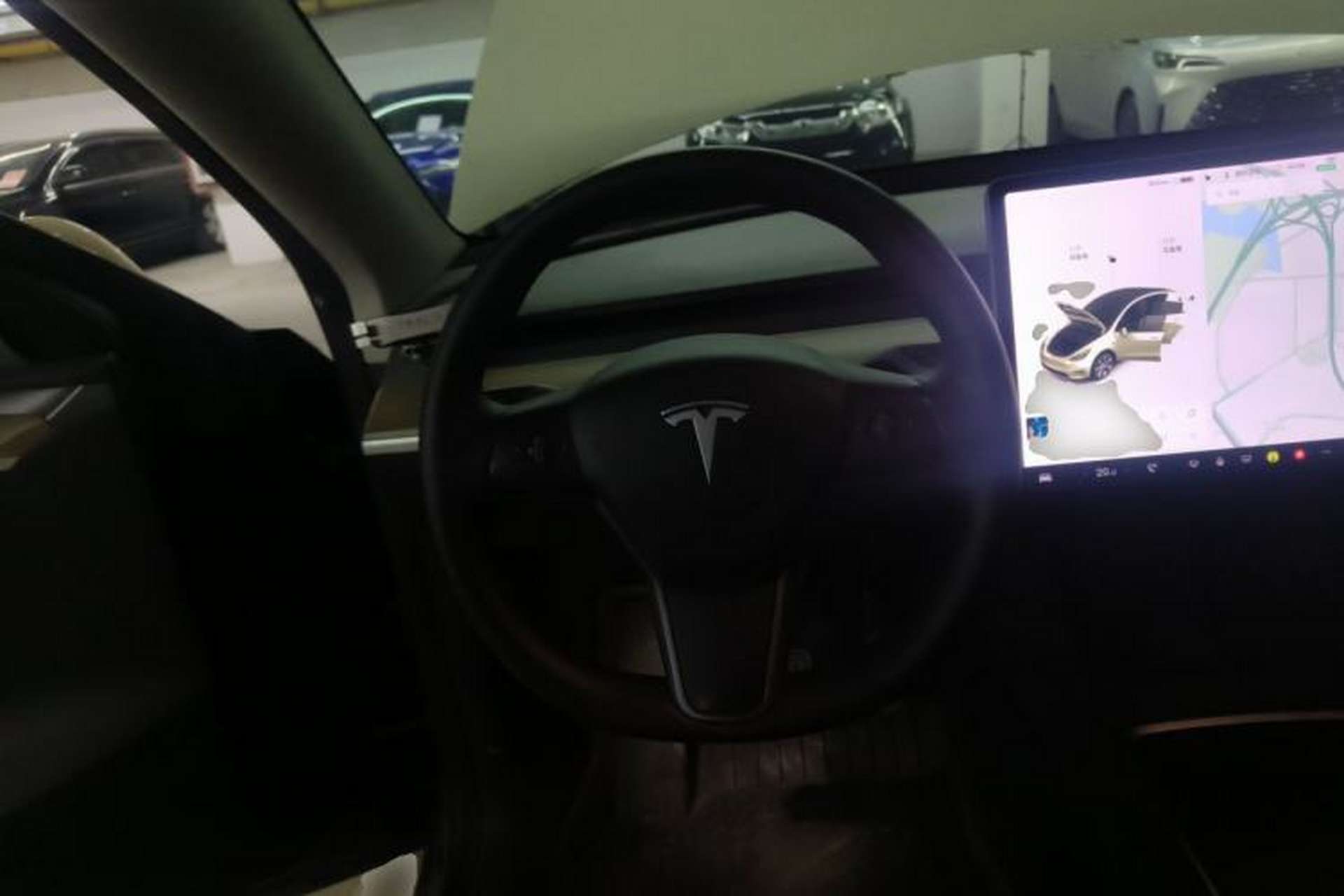 Used Tesla Model Y 2021 Standard Range Rear-Wheel Drive Version Steering Wheel
