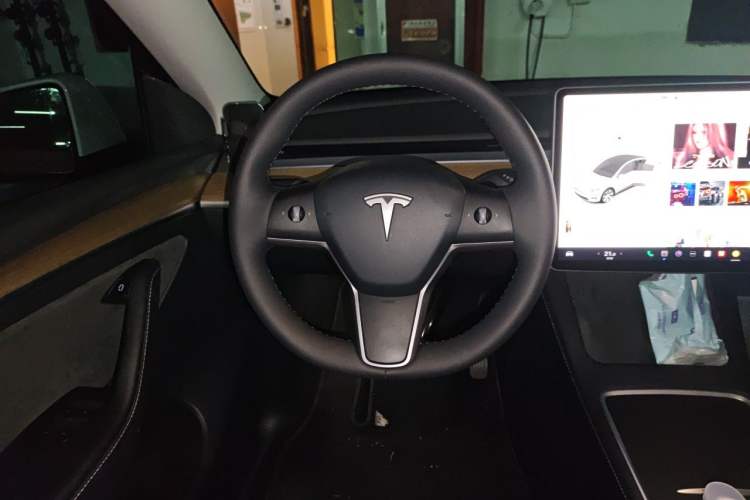 Used Tesla Model Y 2021 Standard Range Rear-Wheel Drive Version Steering Wheel