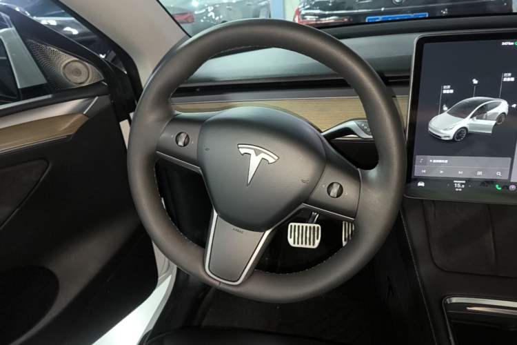 Used Tesla Model Y 2021 Long-Range All-Wheel-Drive Version Steering Wheel