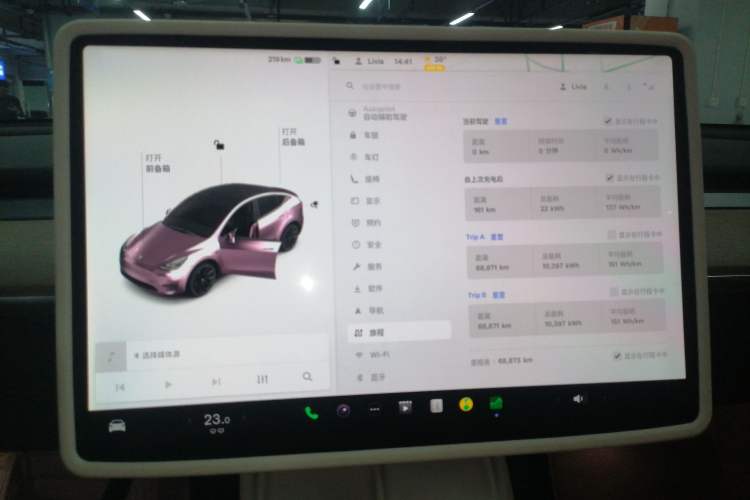 Used Tesla Model Y 2021 Standard Range Rear-Wheel Drive Version Odometer Close Up