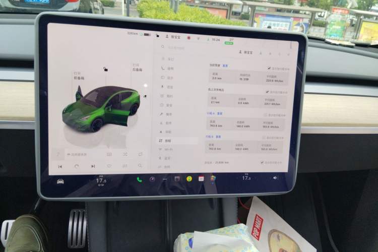 Used Tesla Model Y 2022 Performance High-Performance All-Wheel-Drive Version Audio And AC Panel