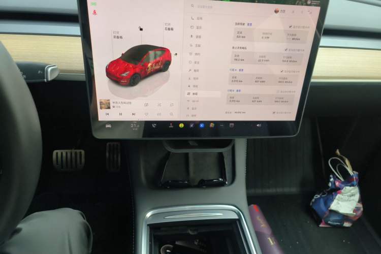 Used Tesla Model Y 2022 Performance High-Performance All-Wheel-Drive Version Audio And AC Panel