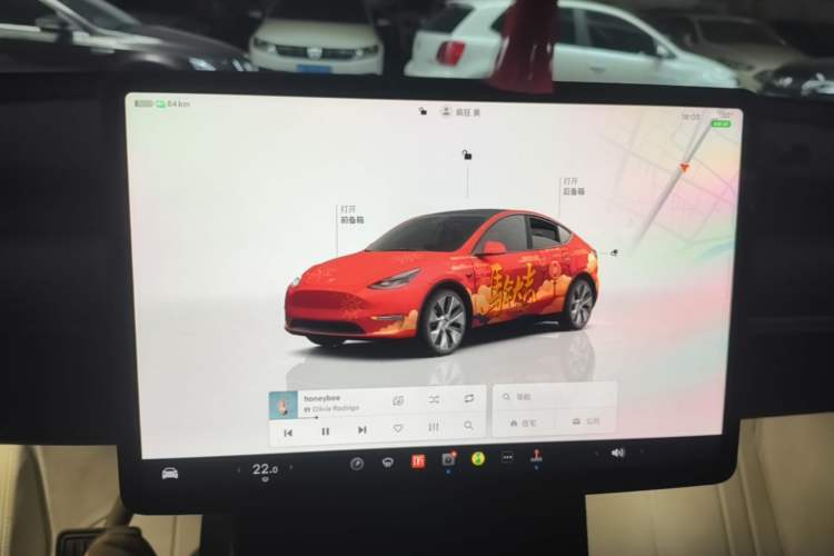 Used Tesla Model Y 2022 Revised Version Rear-Wheel Drive Audio And AC Panel