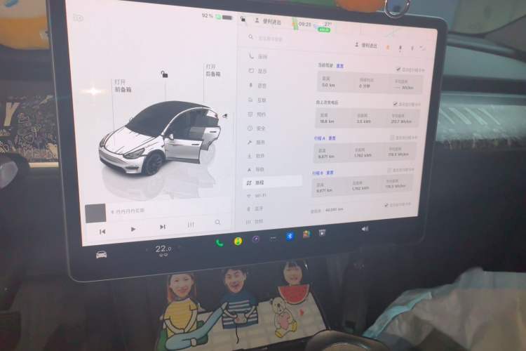 Used Tesla Model Y 2022 Revised Version Rear-Wheel Drive Audio And AC Panel