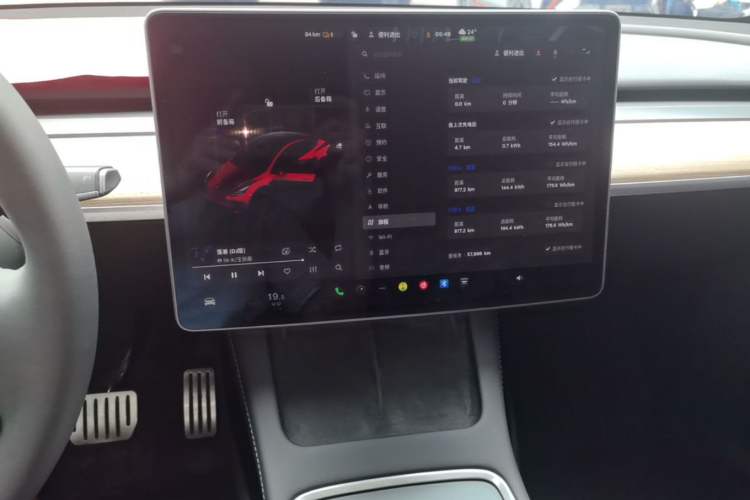Used Tesla Model Y 2022 Performance High-Performance All-Wheel-Drive Version Audio And AC Panel