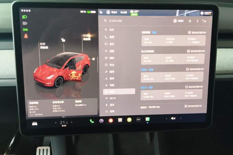 Used Tesla Model Y 2022 Performance High-Performance All-Wheel-Drive Version Audio And AC Panel