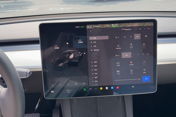 Used Tesla Model Y 2022 Revised Version Long-Range All-Wheel Drive Audio And AC Panel