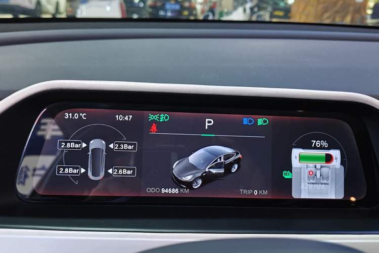 Used Tesla Model Y 2022 Rear-Wheel-Drive Version Odometer Close Up