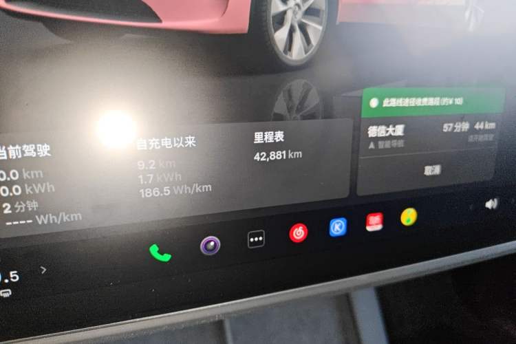 Used Tesla Model Y 2022 Revised Version Rear-Wheel Drive Odometer Close Up