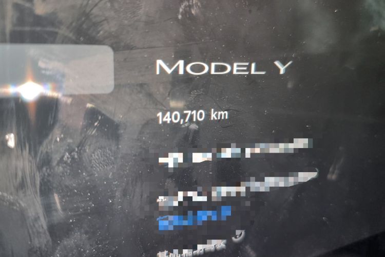 Used Tesla Model Y 2022 Rear-Wheel-Drive Version Odometer Close Up