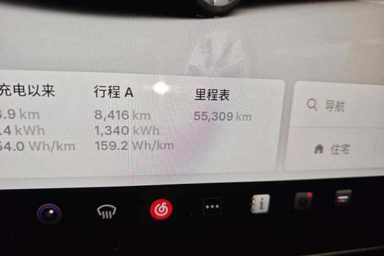 Used Tesla Model Y 2022 Revised Version Rear-Wheel Drive Odometer Close Up