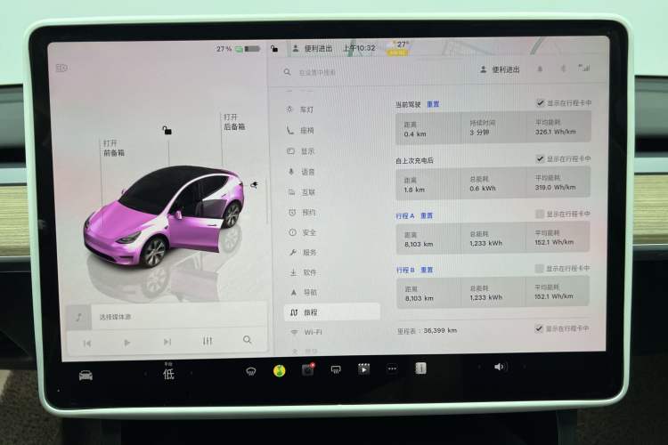 Used Tesla Model Y 2022 Revised Version Rear-Wheel Drive Odometer Close Up