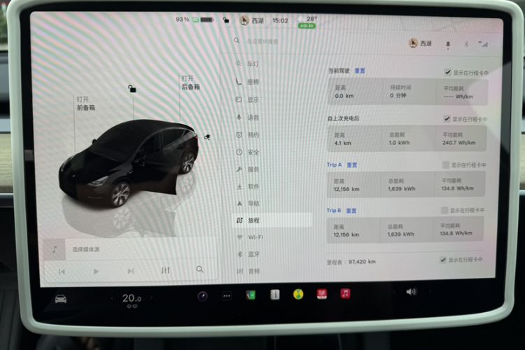 Used Tesla Model Y 2022 Revised Version Rear-Wheel Drive Odometer Close Up