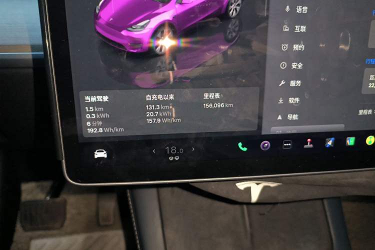 Used Tesla Model Y 2022 Long-Range All-Wheel-Drive Version Odometer Close Up