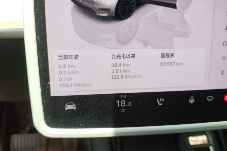 Used Tesla Model Y 2022 Revised Version Rear-Wheel Drive Odometer Close Up