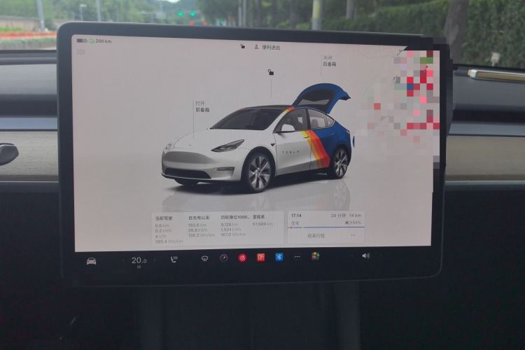Used Tesla Model Y 2022 Long-Range All-Wheel-Drive Version Odometer Close Up