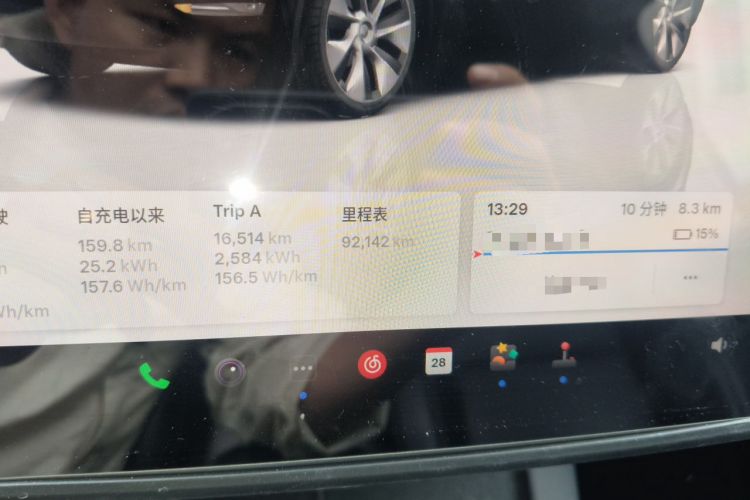 Used Tesla Model Y 2022 Revised Version Rear-Wheel Drive Odometer Close Up