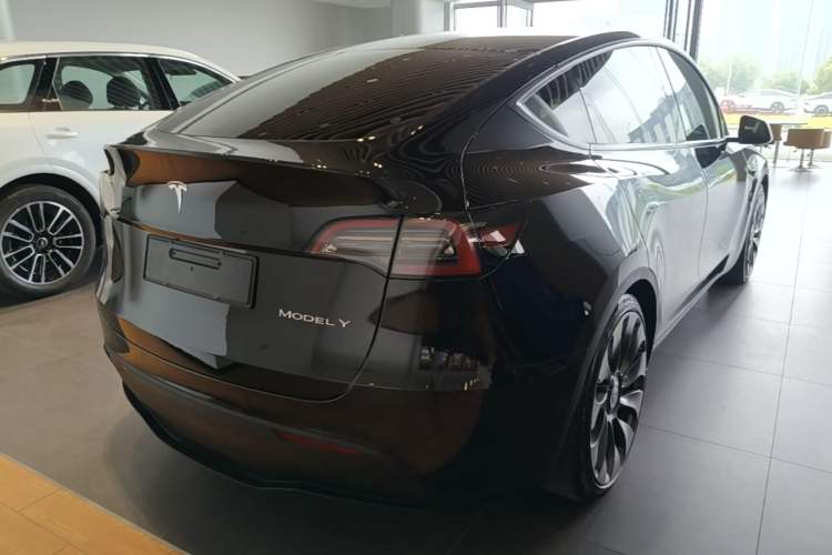 Used Tesla Model Y 2022 Performance High-Performance All-Wheel-Drive Version Rear Right 45 Deg