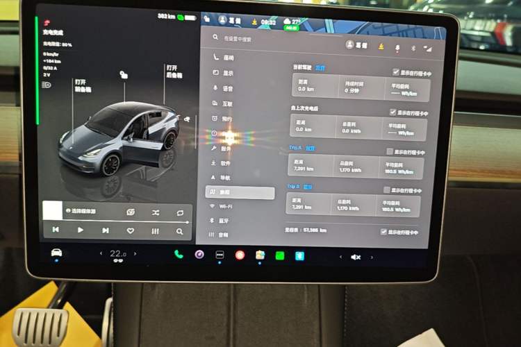 Used Tesla Model Y 2022 Performance High-Performance All-Wheel-Drive Version Audio And AC Panel
