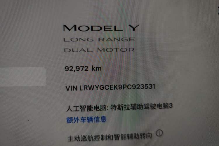 Used Tesla Model Y 2022 Revised Version Long-Range All-Wheel Drive Odometer Close Up