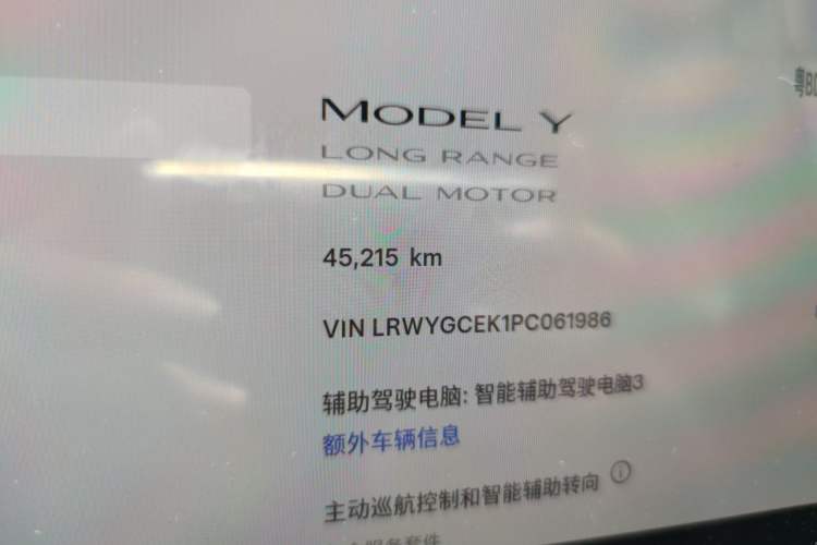 Used Tesla Model Y 2022 Long-Range All-Wheel-Drive Version Odometer Close Up