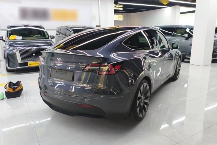 Used Tesla Model Y 2022 Performance High-Performance All-Wheel-Drive Version Rear Right 45 Deg