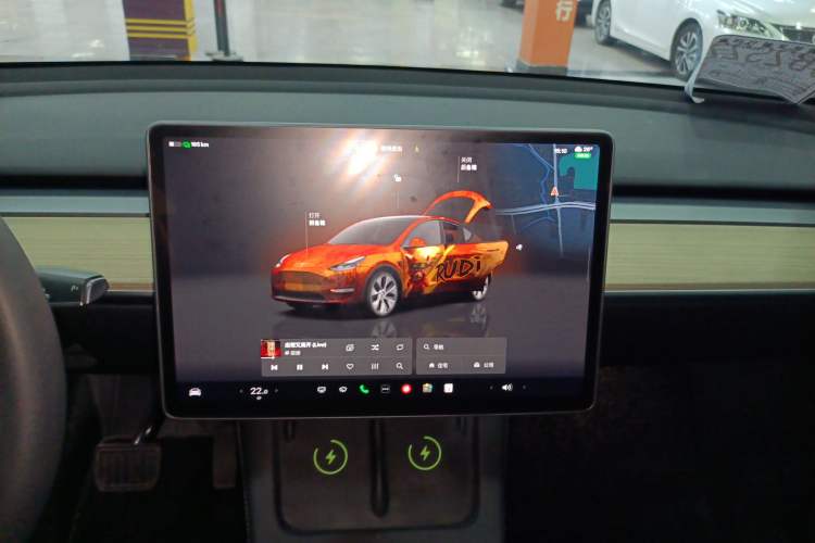 Used Tesla Model Y 2022 Revised Version Long-Range All-Wheel Drive Audio And AC Panel